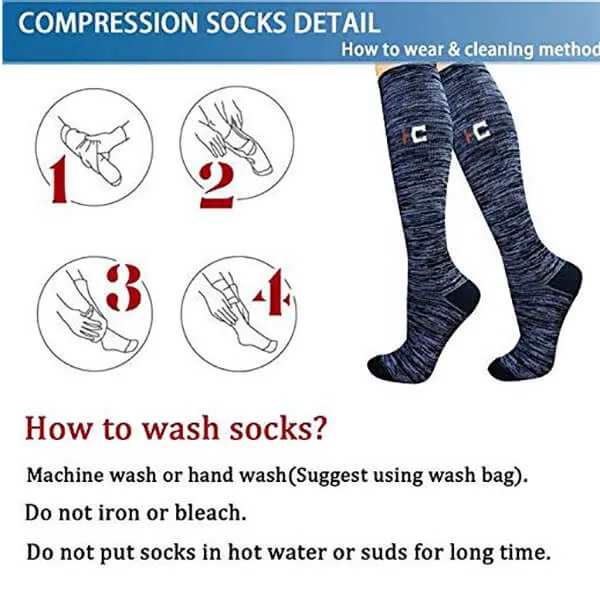 6-Pairs Color Mix Compression Socks for Man and Woman | ACTINPUT
