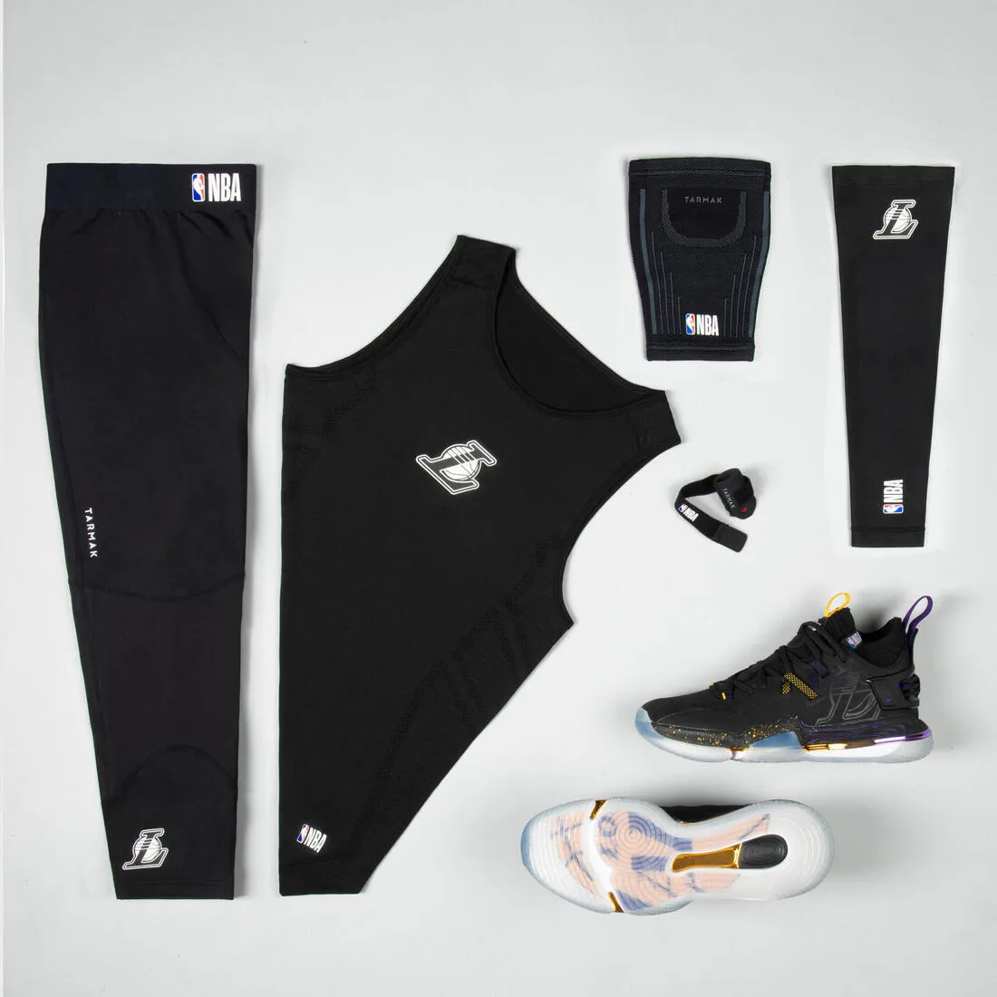 Adult Left/Right Calf Support Soft 300 - Violet/NBA Lakers