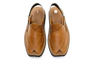 Brown Leather Peshawari Chappal - Sandals - Men's