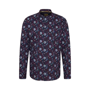 Bugatti Long-sleeved shirt with floral print in red