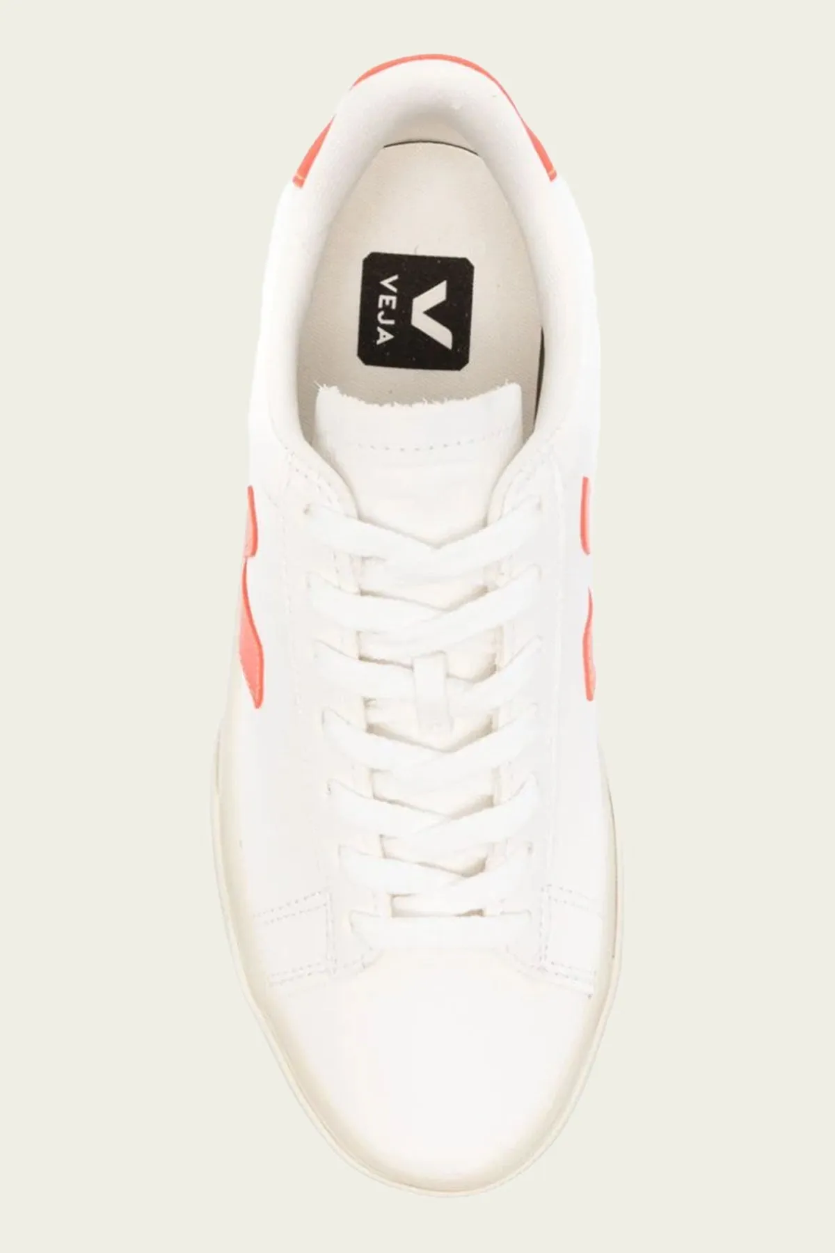 Campo Chromefree Leather Sneaker in White Orange Fluo