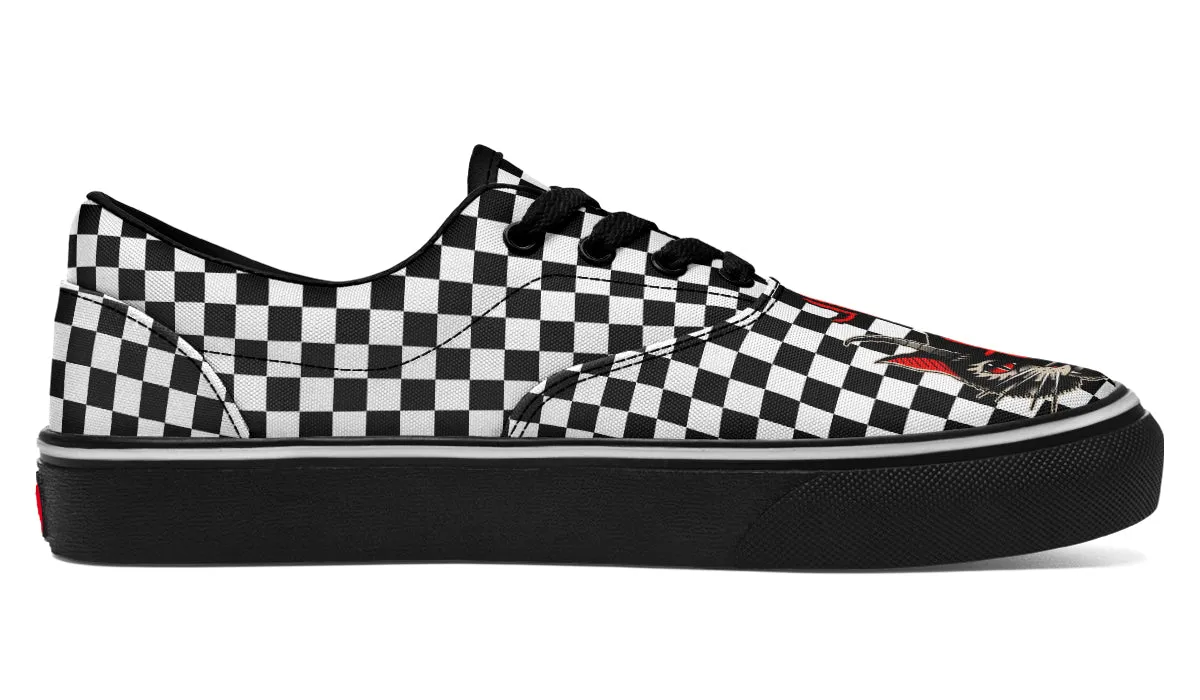 Cat Demon Checkered Classic Shoes