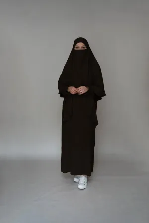 Classic Black Two layer khimar niqab feature
