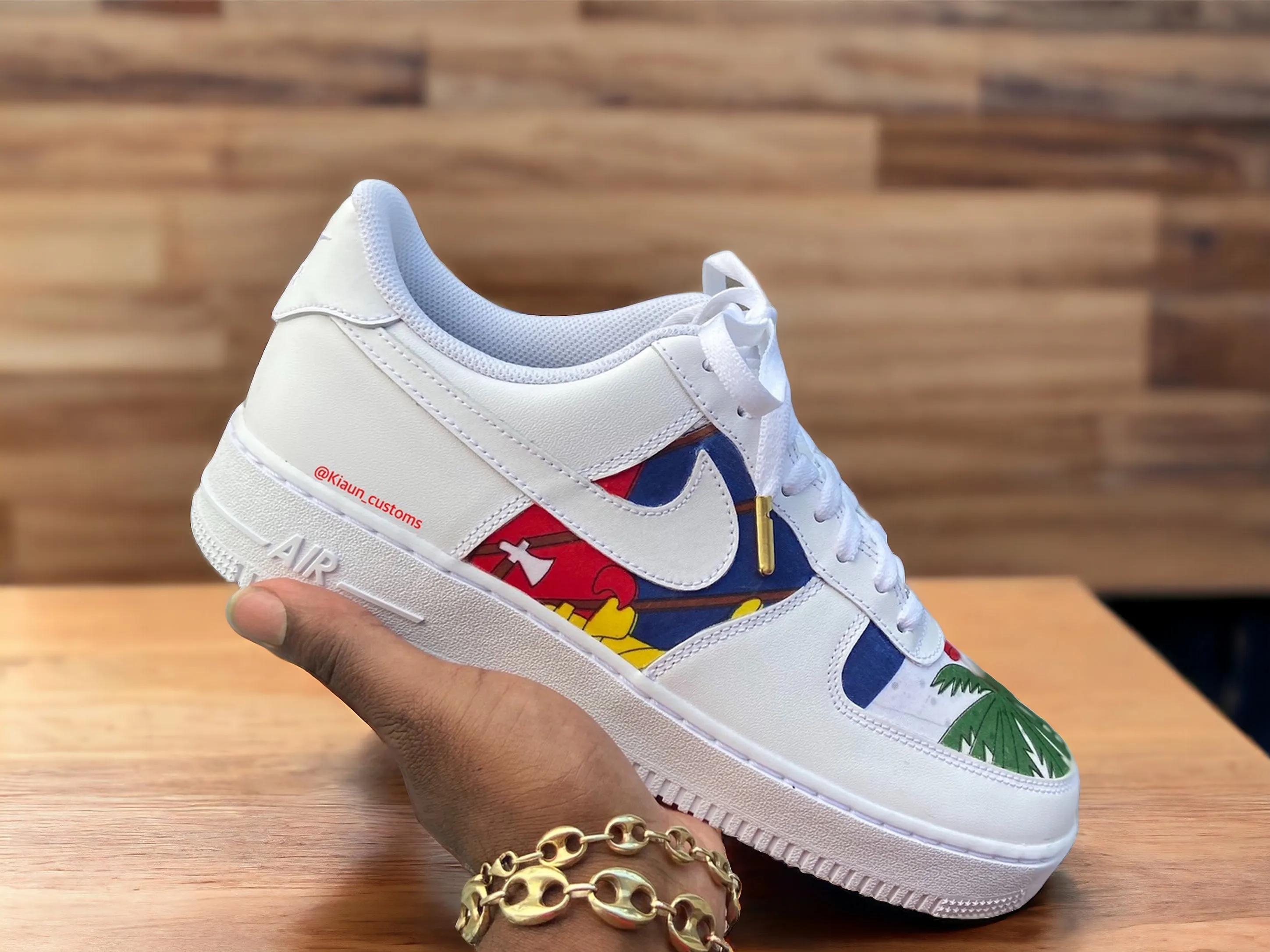 Custom Haitian Themed Air Force 1s