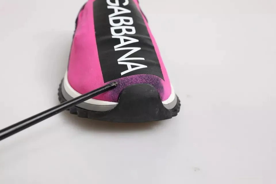 Dolce&Gabbana Sorrento Women Fuchsia Pink Sneakers Nylon Trainer Shoes Sz EUR 38