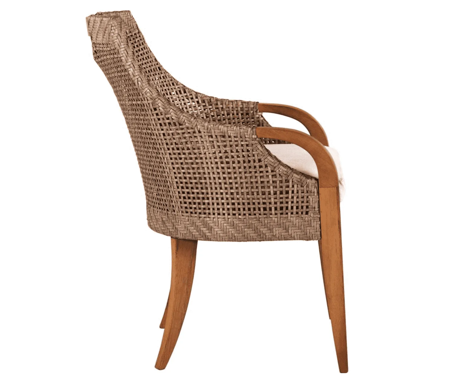 Eastern Shores Woven & Teak Outdoor Dining Arm Chair