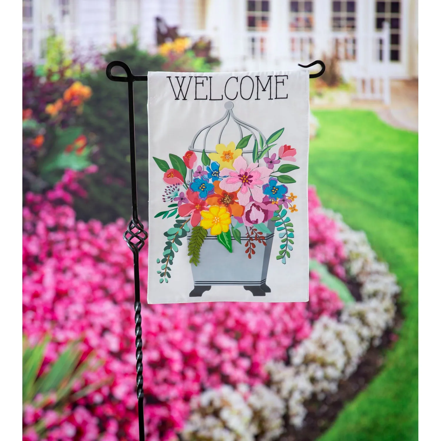Garden Topiary Garden Applique Flag,169258