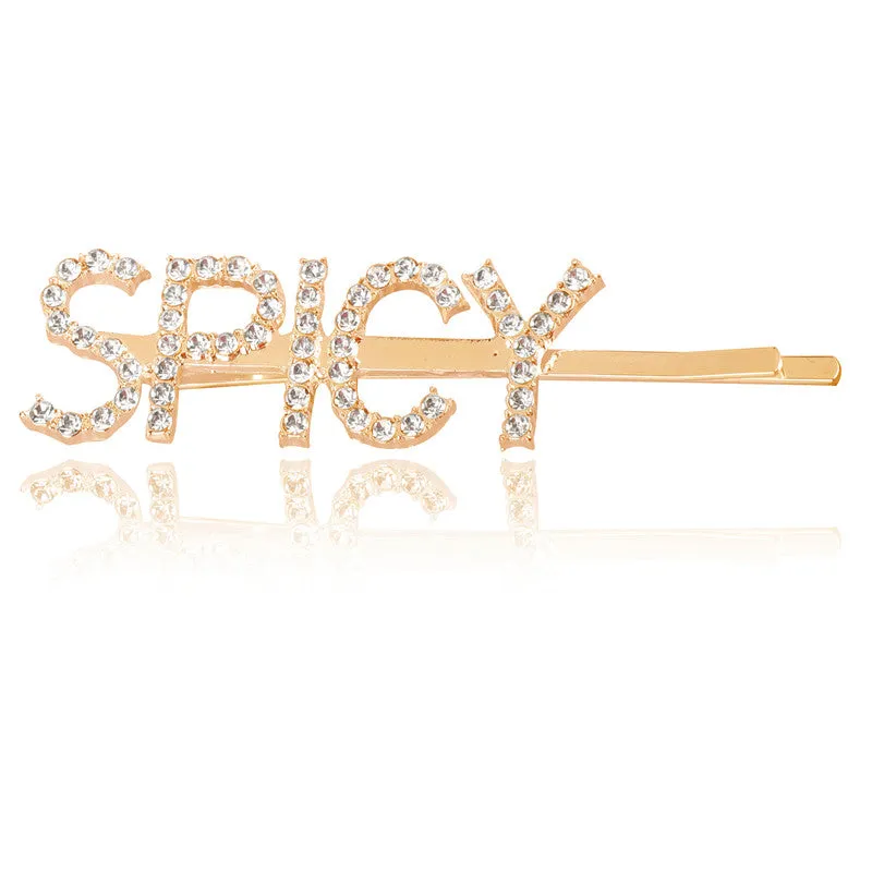 Golden Spicy Word Hairclip