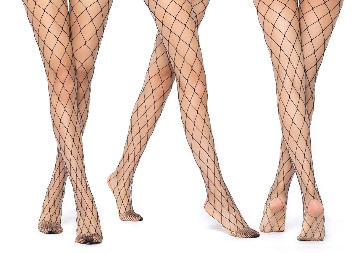 Hollow Out Fishnet Thigh High Socks