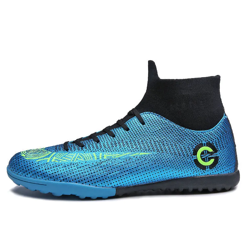 INSTOCK- Football shoes, men's broken nails high-top training