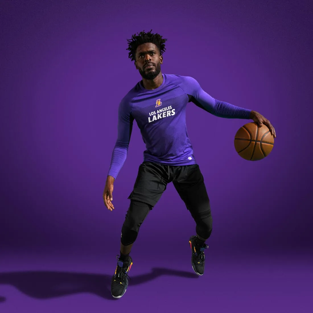 Legging basketball 3/4 NBA Los Angeles Lakers homme/femme - 500