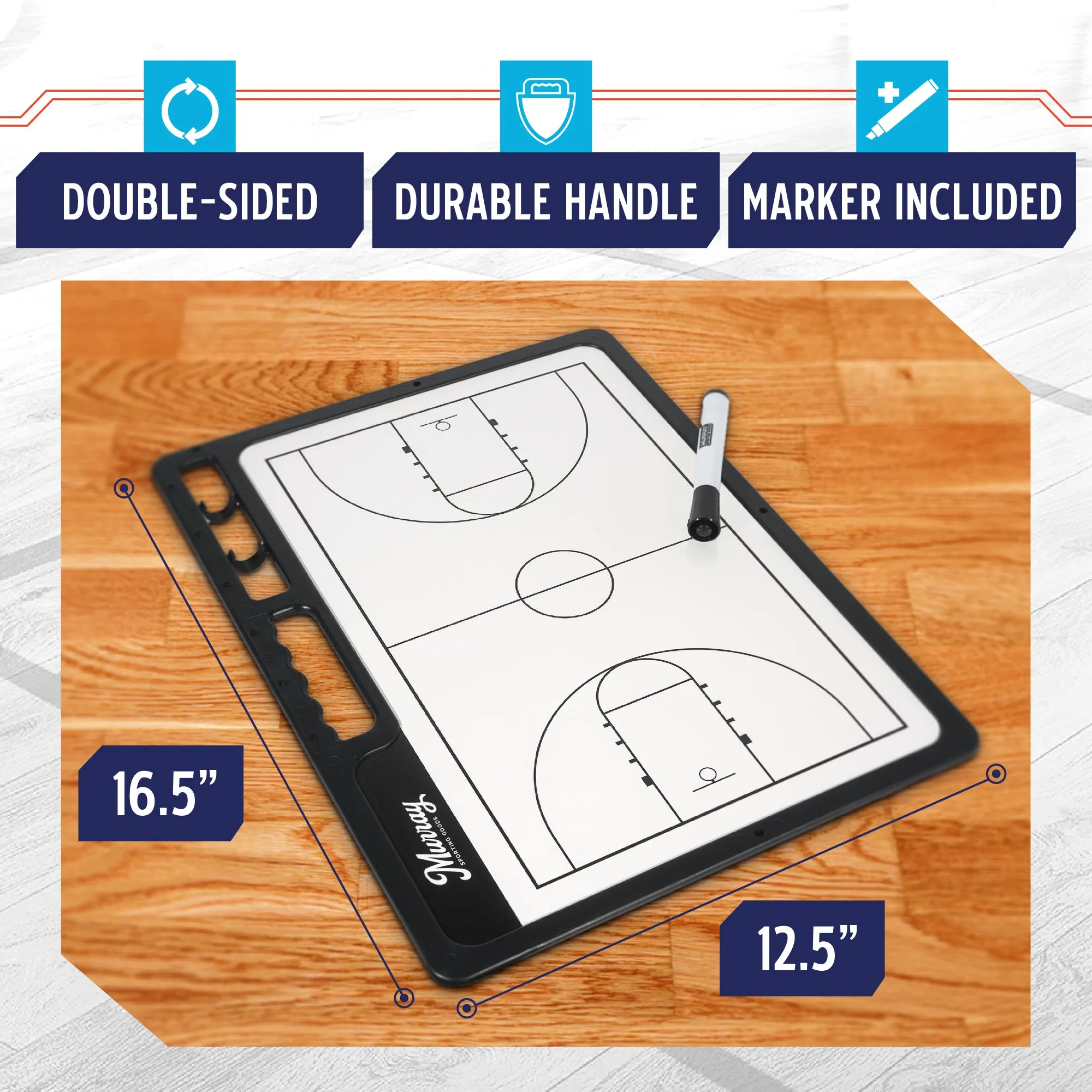 Murray Sporting Goods Whiteboard Premium Basketball Coaches Clipboard
