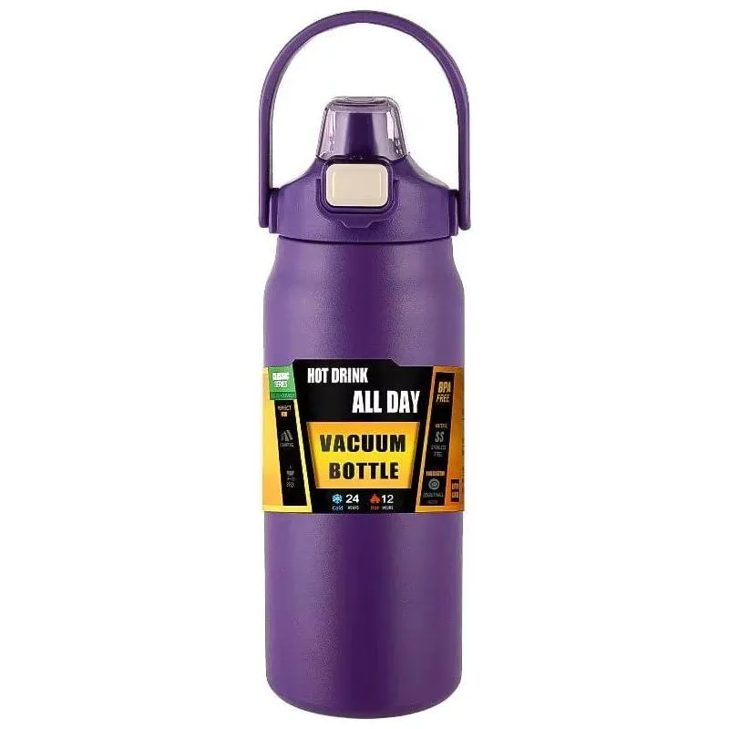 Outdoor Thermos Portable 304 Stainless Steel Thermal Mug Tumbler Vacuum Flasks Cold and Hot Sports Water Bottle with Straw
