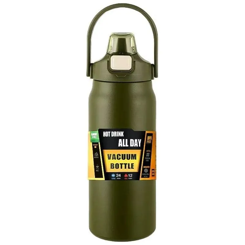 Outdoor Thermos Portable 304 Stainless Steel Thermal Mug Tumbler Vacuum Flasks Cold and Hot Sports Water Bottle with Straw