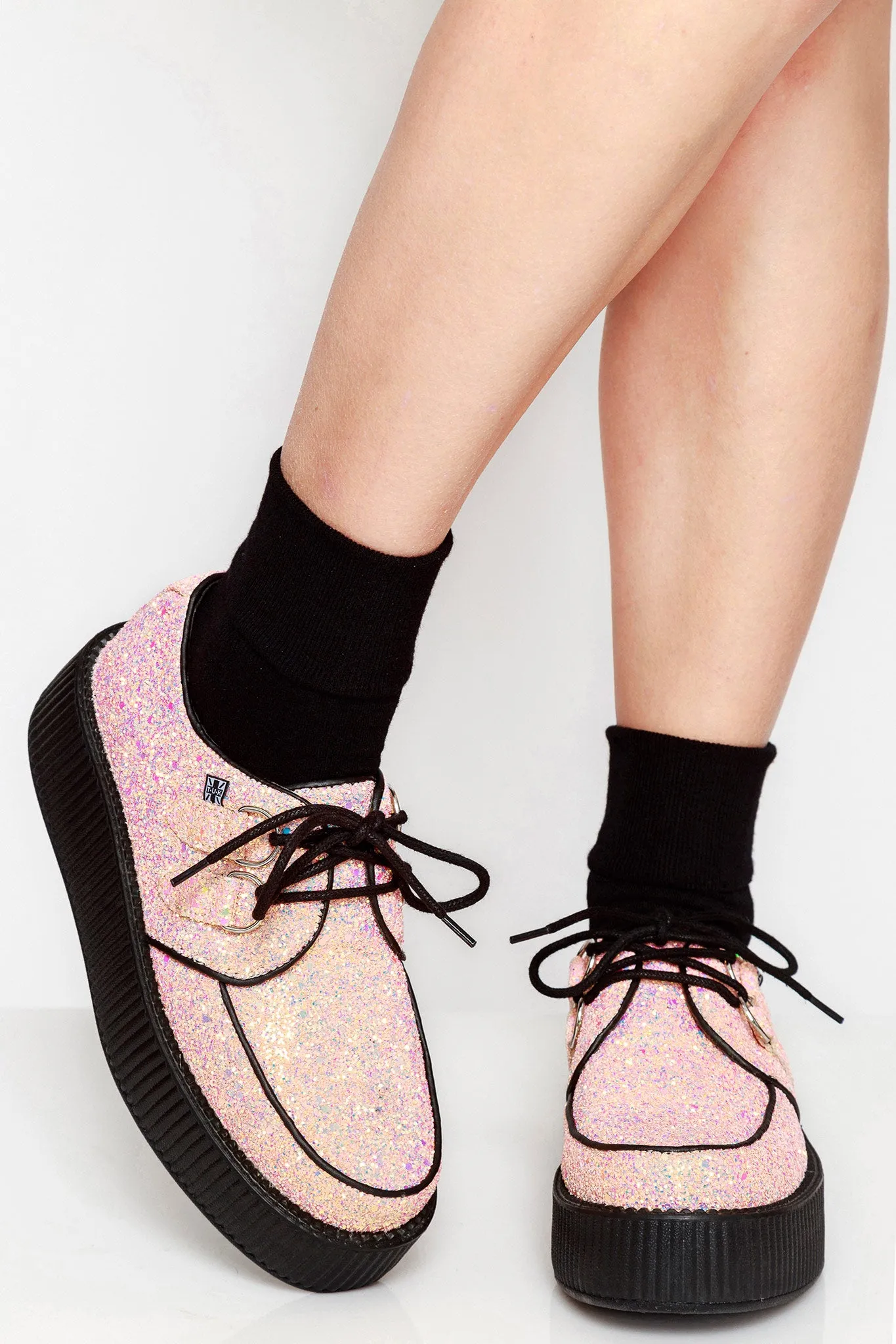 Peachy Pink Glitter Viva Mondo Creepers