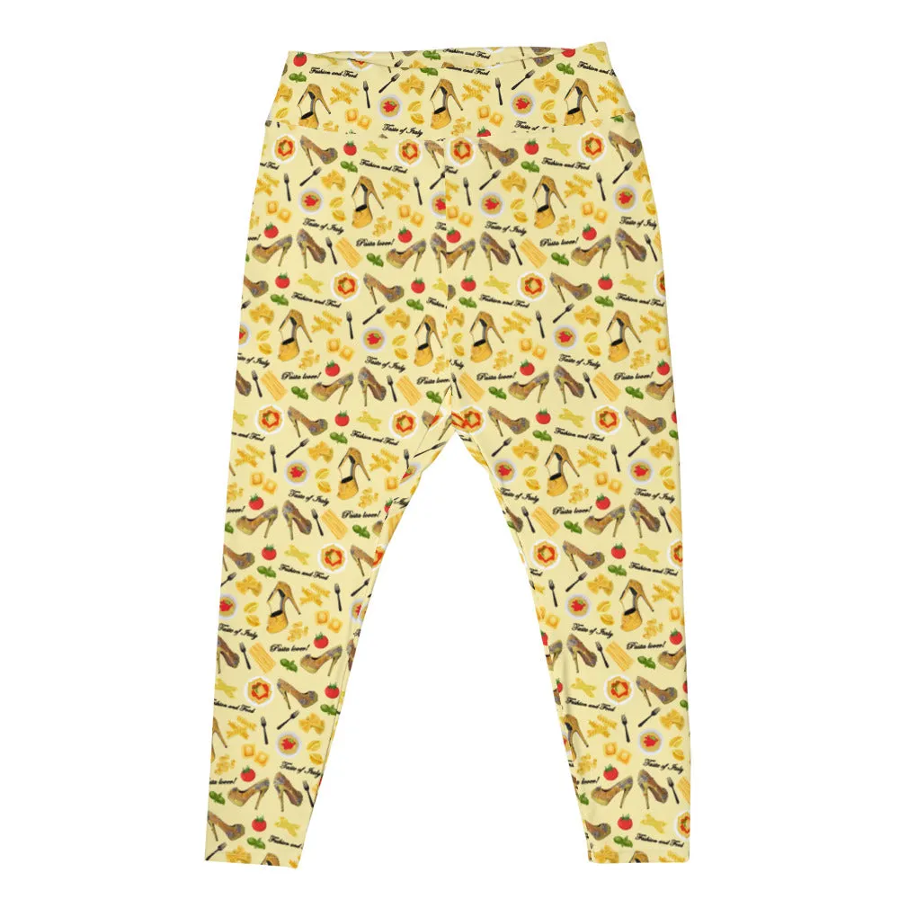 Plus Size Leggings Ravioli 'Pasta and shoes'
