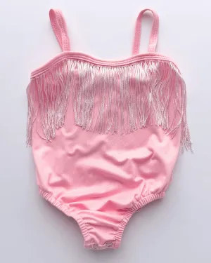 PREORDER! Maxine Fringe Tank Leotard - Pink