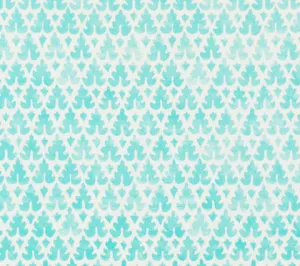 Quadrille Fabric: Volpi - Custom Aqua on White Suncloth