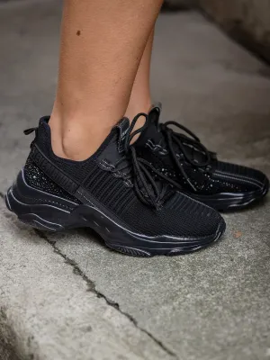 Steve Madden Maxilla sort sneaker med sorte stener