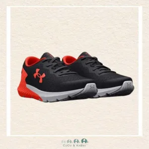 *Under Armour Shoes: Boys' Grade School Charged Rogue 3 Running Shoes - Black/Orange (O3-52)