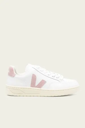V-12 Leather Sneaker in White Babe