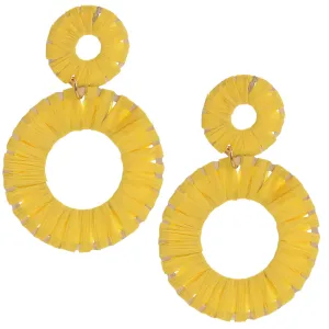 Yellow Wrapped Thin Earrings